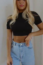 Kellie Baby Tee In Black