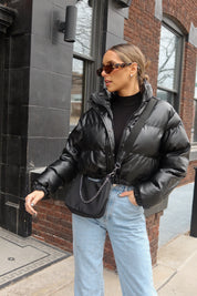 Jade Faux Leather Puffer Jacket