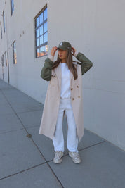 Khaki Combo Trench Coat