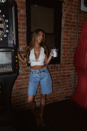 Hayden White Wrap Top