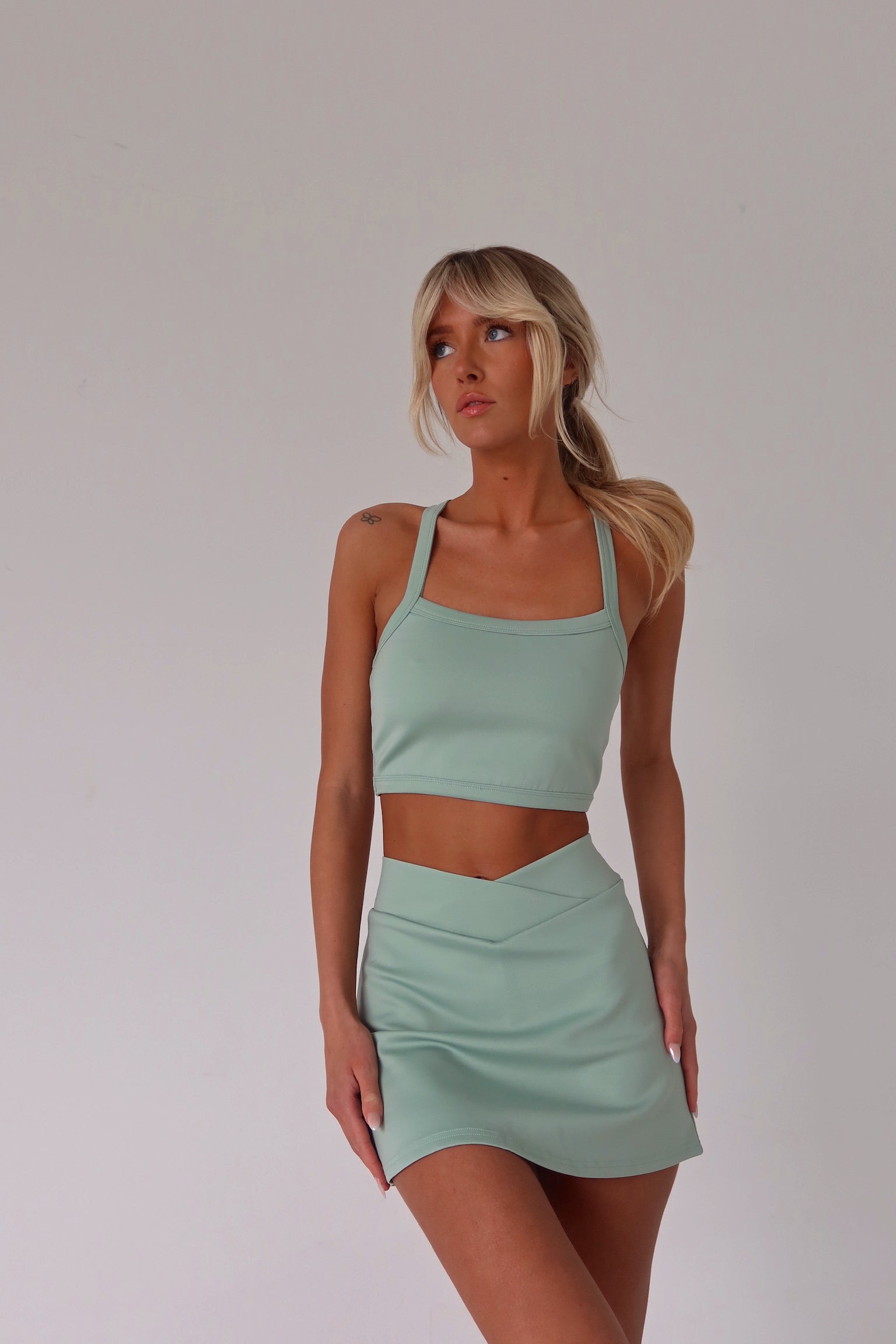 Jina Sage Scuba Skort