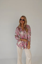 Lilianna Satin Button-Down Top