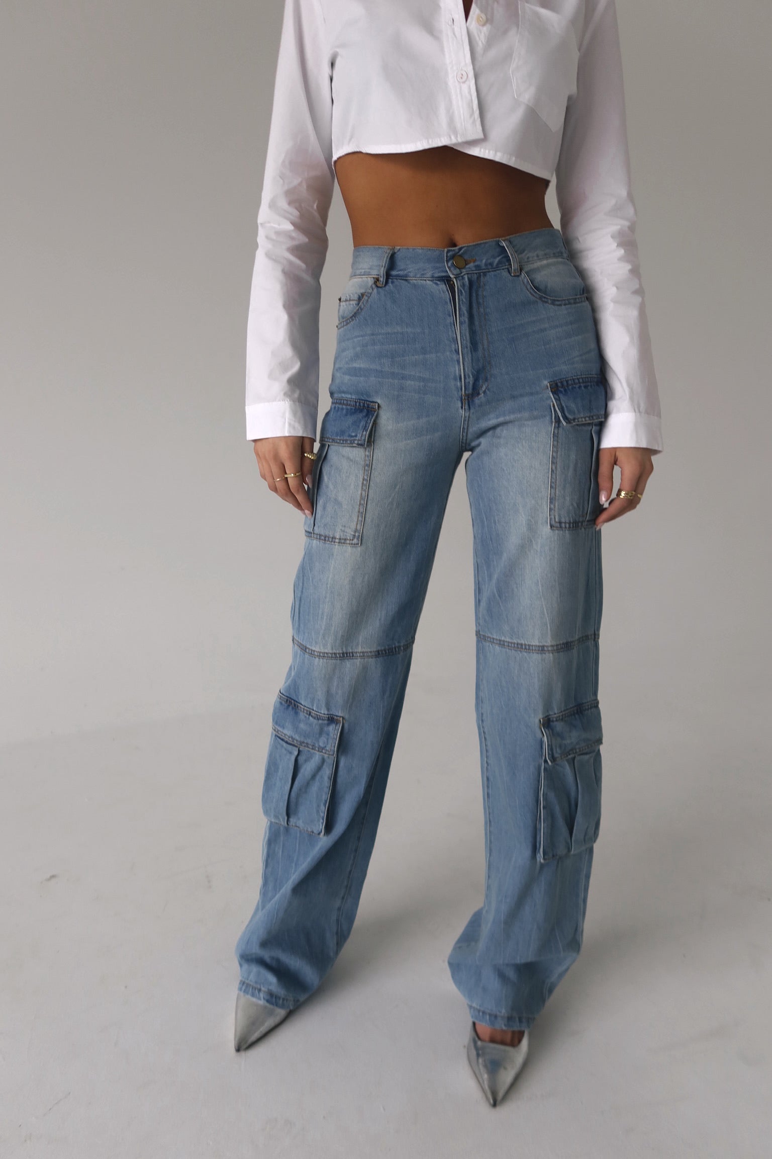 Trinity Denim Cargo Pants