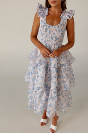 Veda Floral Tiered Midi Dress