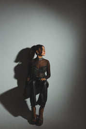 Kourtney Rhinestone Mesh Bodysuit