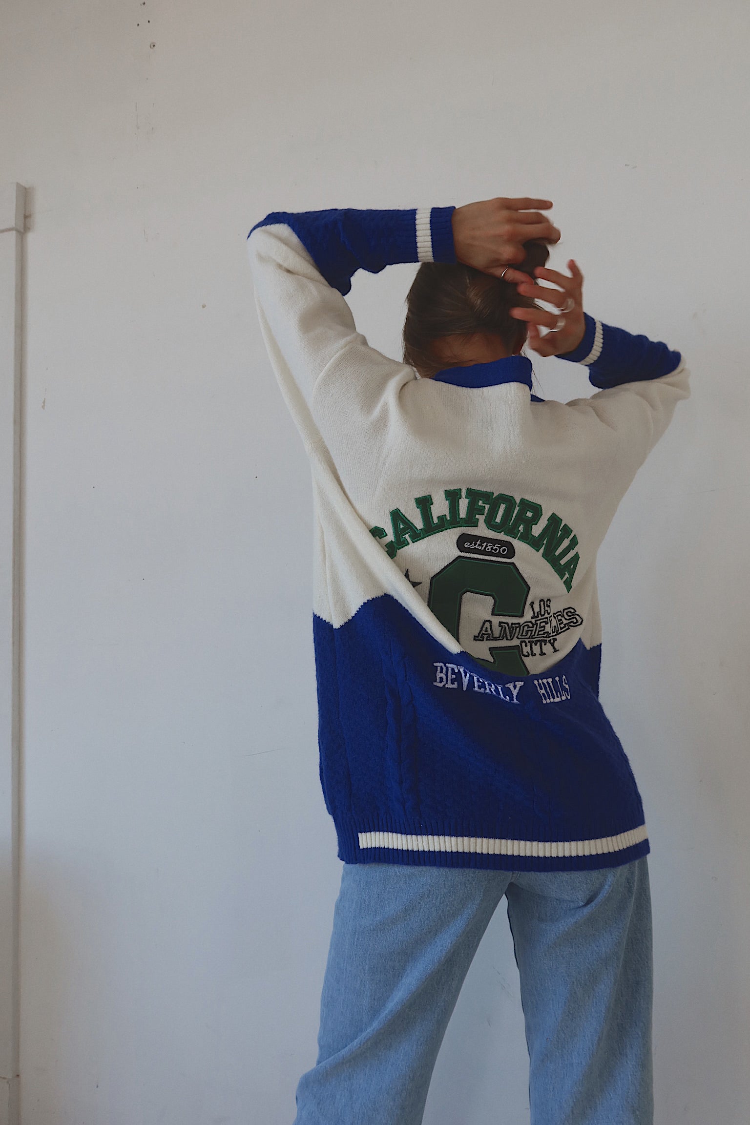 California Oversized Varsity Cardigan
