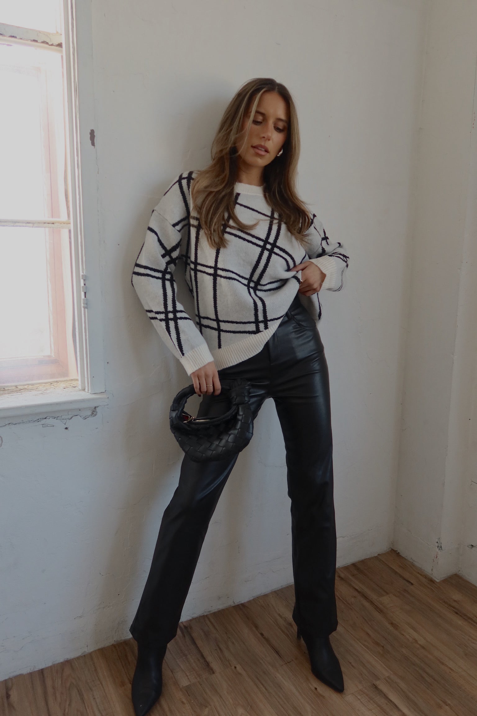 RESTOCKED :Avery Plaid Knit Sweater