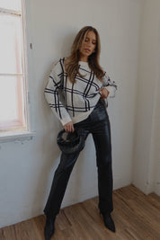 RESTOCKED :Avery Plaid Knit Sweater