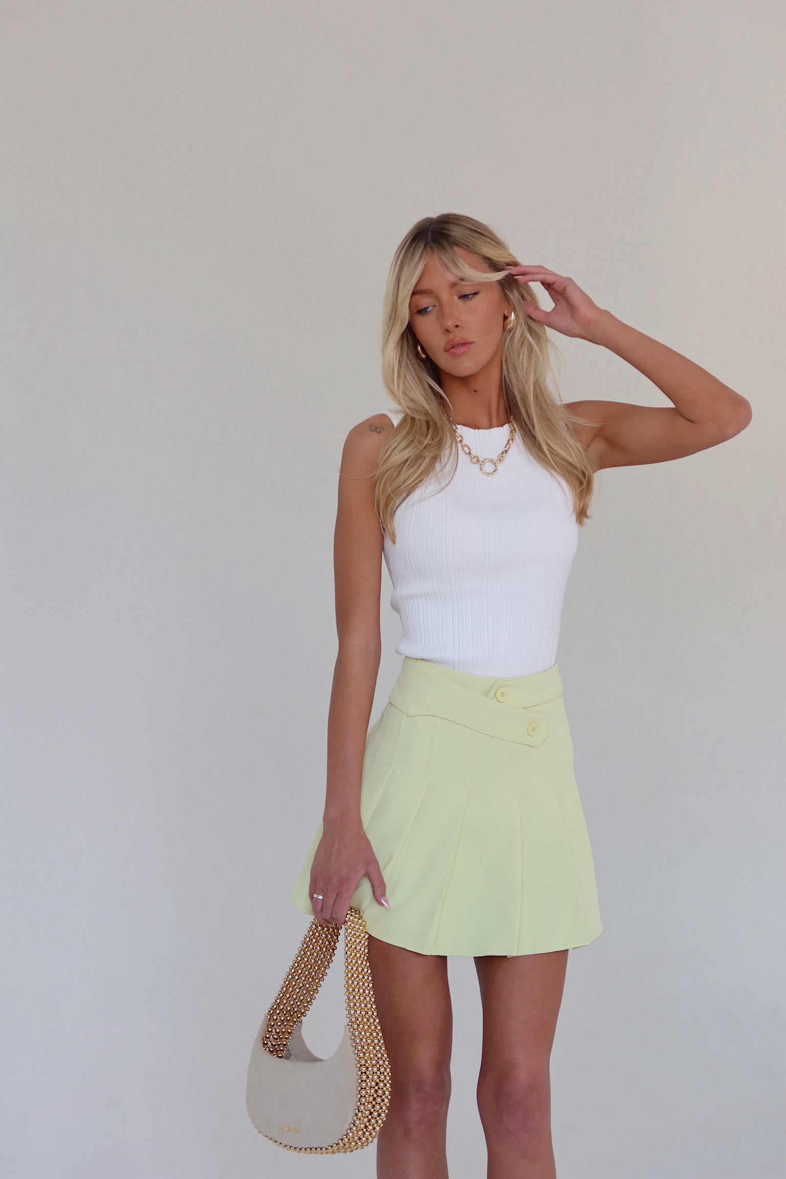 Klaire Ribbed Top In White