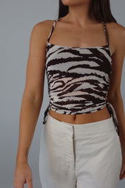 SALE :Melissa Zebra Print Mesh Tank