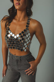 RESTOCKED :Catiana Metal Crop Top