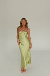 Naomi Floral Hem Silk Maxi Dress