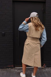 Paige Khaki Combo Trench Coat