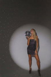 RESTOCKED :Charming Sparkle Black Mini Dress