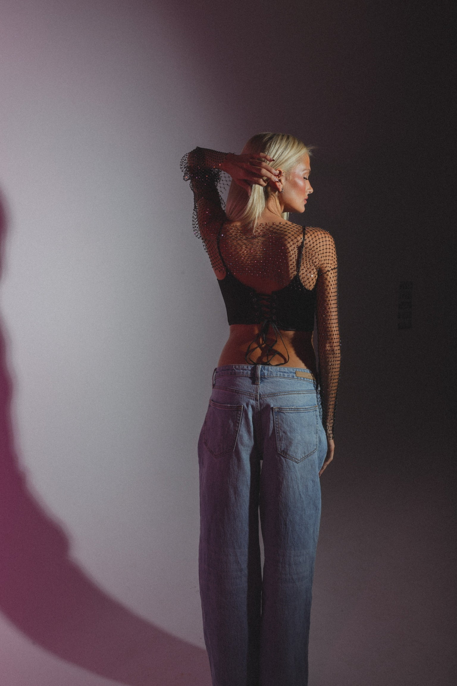 Kristina Netted Rhinestone Top