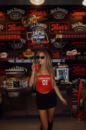 Nebraska Jersey Tube Top In Red