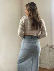 Mandie Cropped Sweater in Ivory