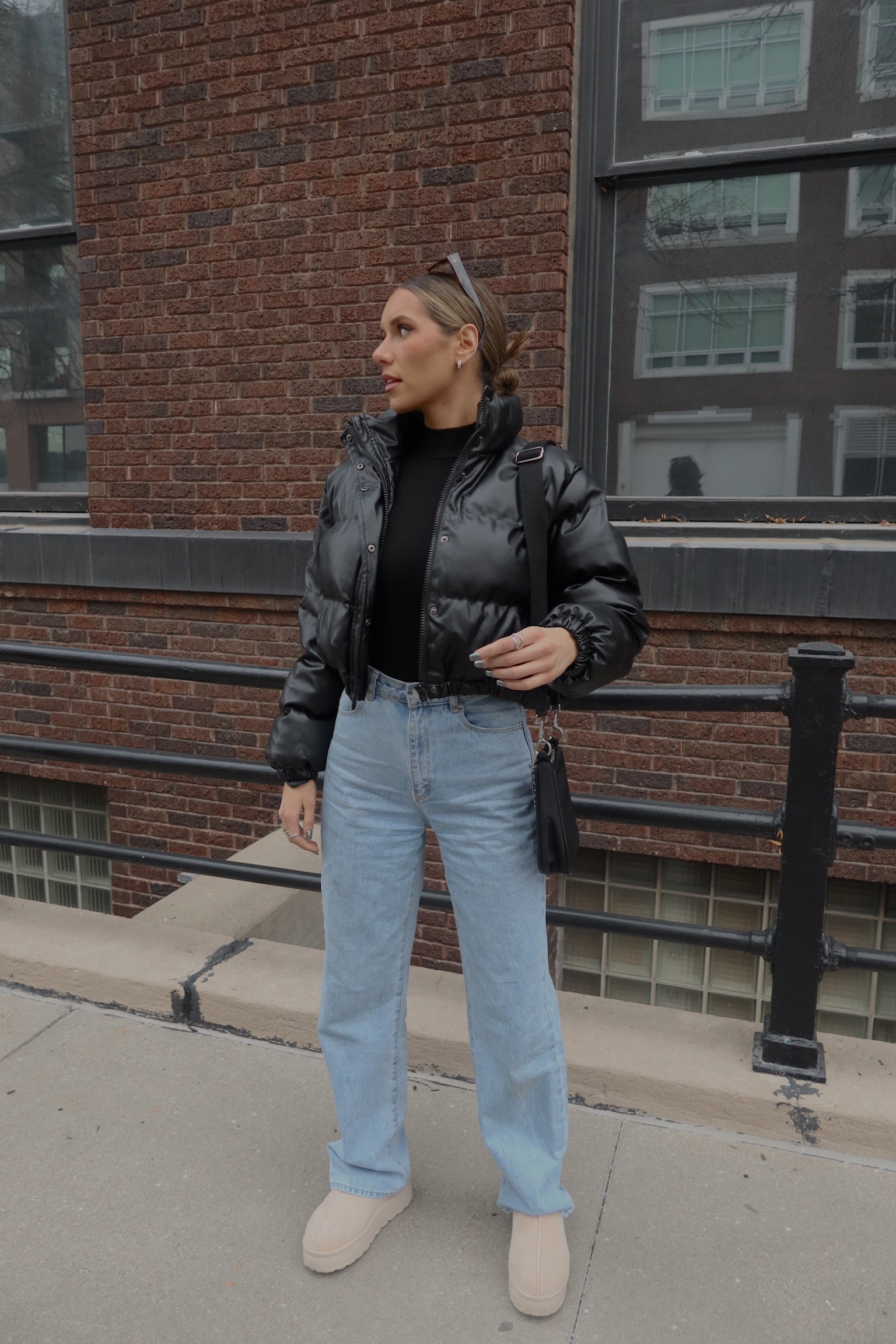 Jade Faux Leather Puffer Jacket