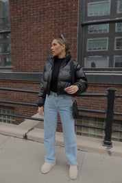 Jade Faux Leather Puffer Jacket