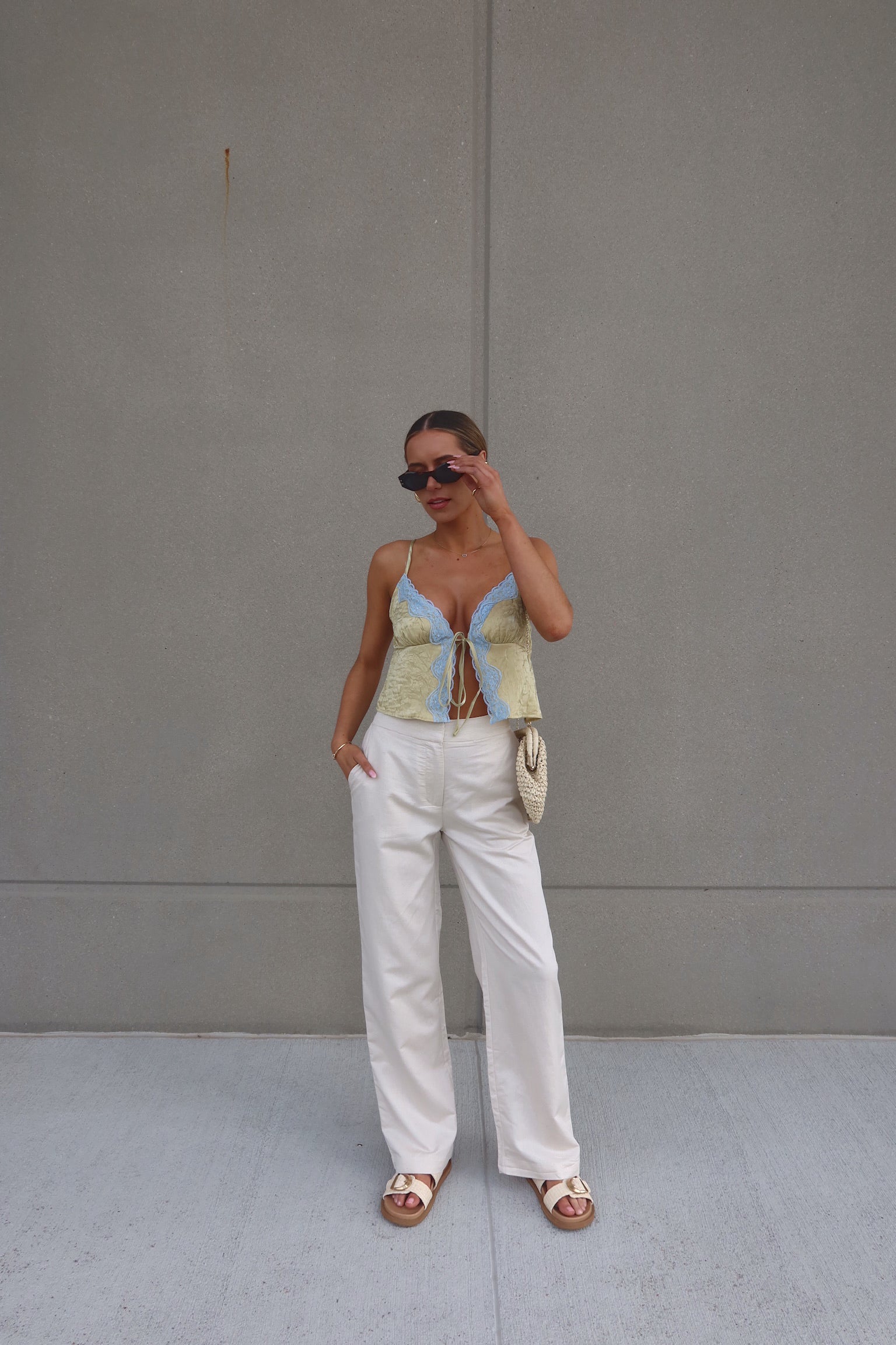 Emelia Natural Linen Straight Leg Pants
