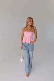 Delilah Pink Peplum Top