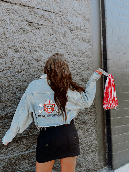 Red Oversized Denim Jacket