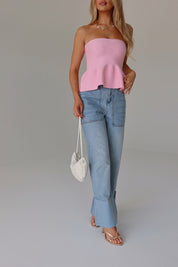 Arianna Wide Leg Cuffed Jeans
