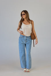 Elena Relaxed Tank in Cream