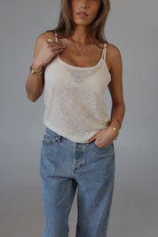 Elena Relaxed Tank in Cream