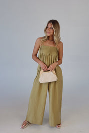 Eden Wide Leg Linen Jumpsuit