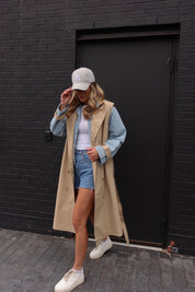 Paige Khaki Combo Trench Coat