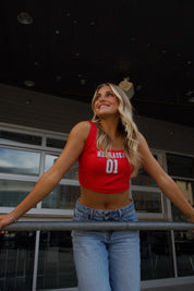 Nebraska Jersey Corset Top In Red