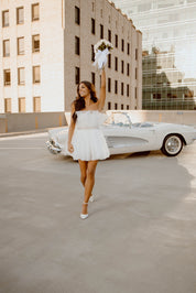 Kyndall Tulle Mini Dress in White