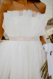 Kyndall Tulle Mini Dress in White