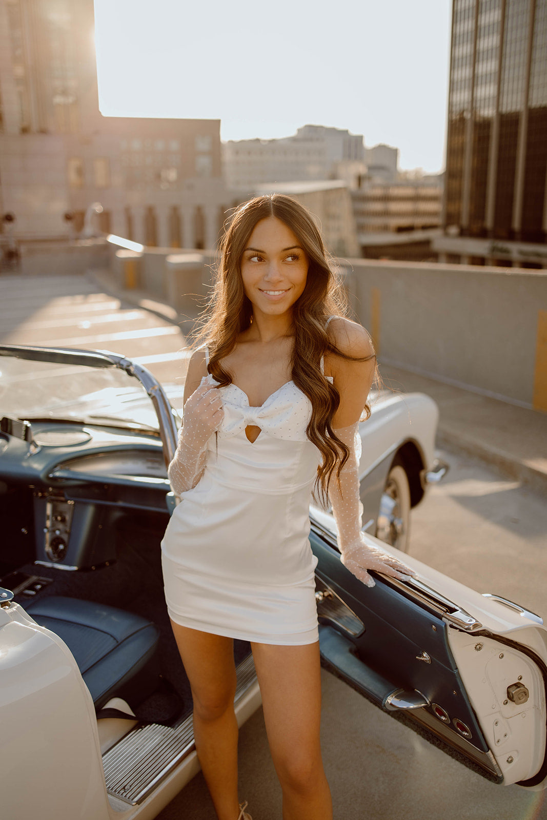 white bow mini dress Rae Rhinestone Bow Mini Dress – Madida Clothing