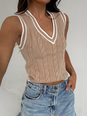 Wendi Cable Knit Chunky Vest