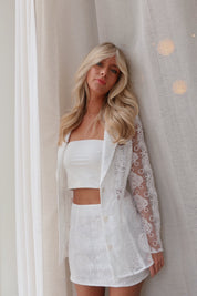 Kianna Sheer Floral Blazer and Skirt Set