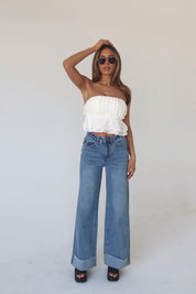 Jasmine Open Back Ruffle Top