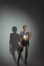 RESTOCKED :High Shine Chainmail Top
