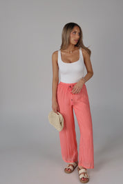Coral Drawstring Pant