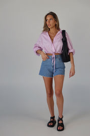 SALE :Danny Drawstring Button Down