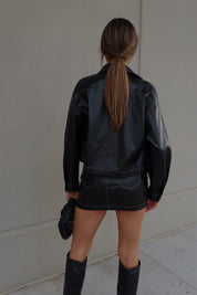 Ana Cropped Leather Jacket