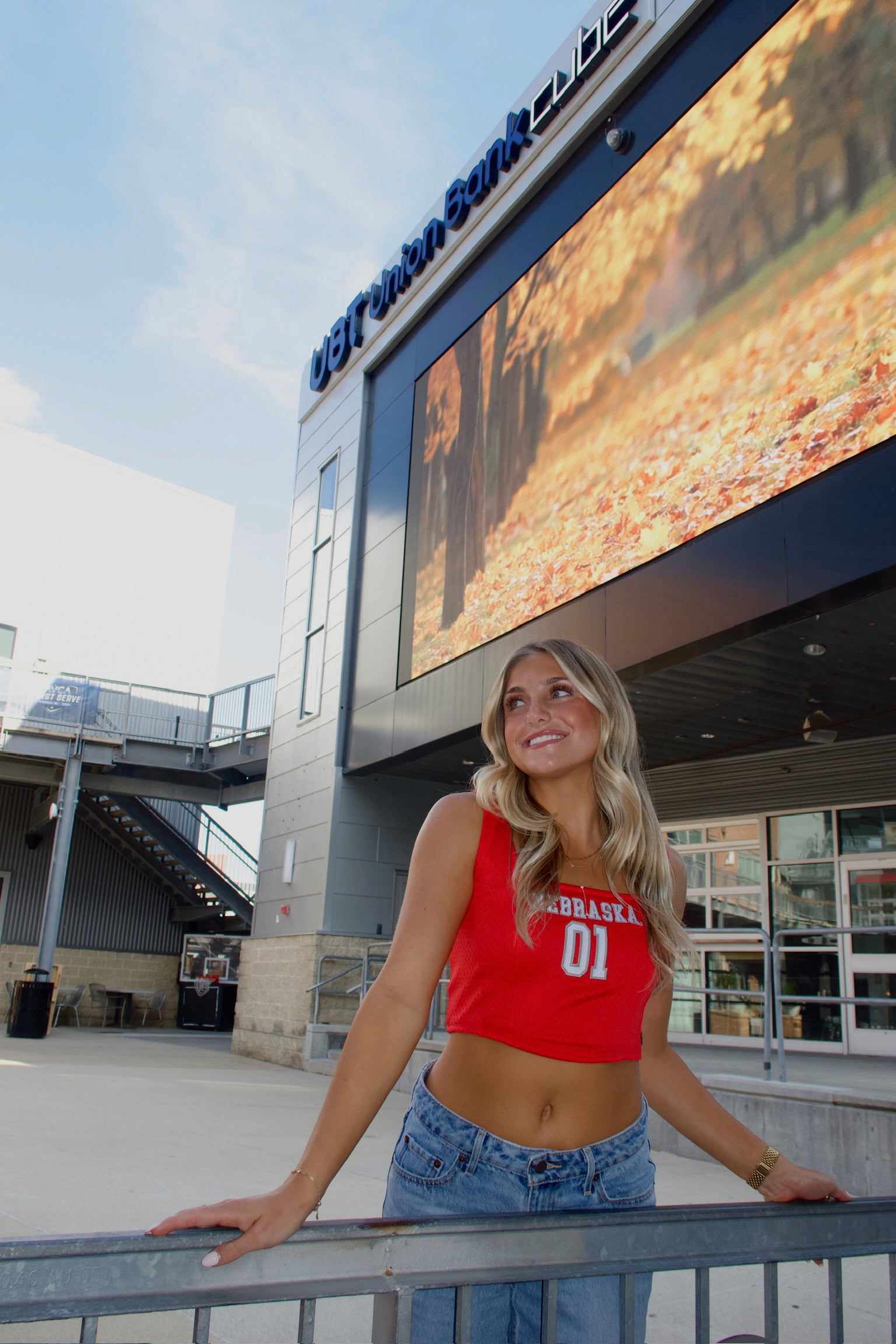Nebraska Jersey Corset Top In Red