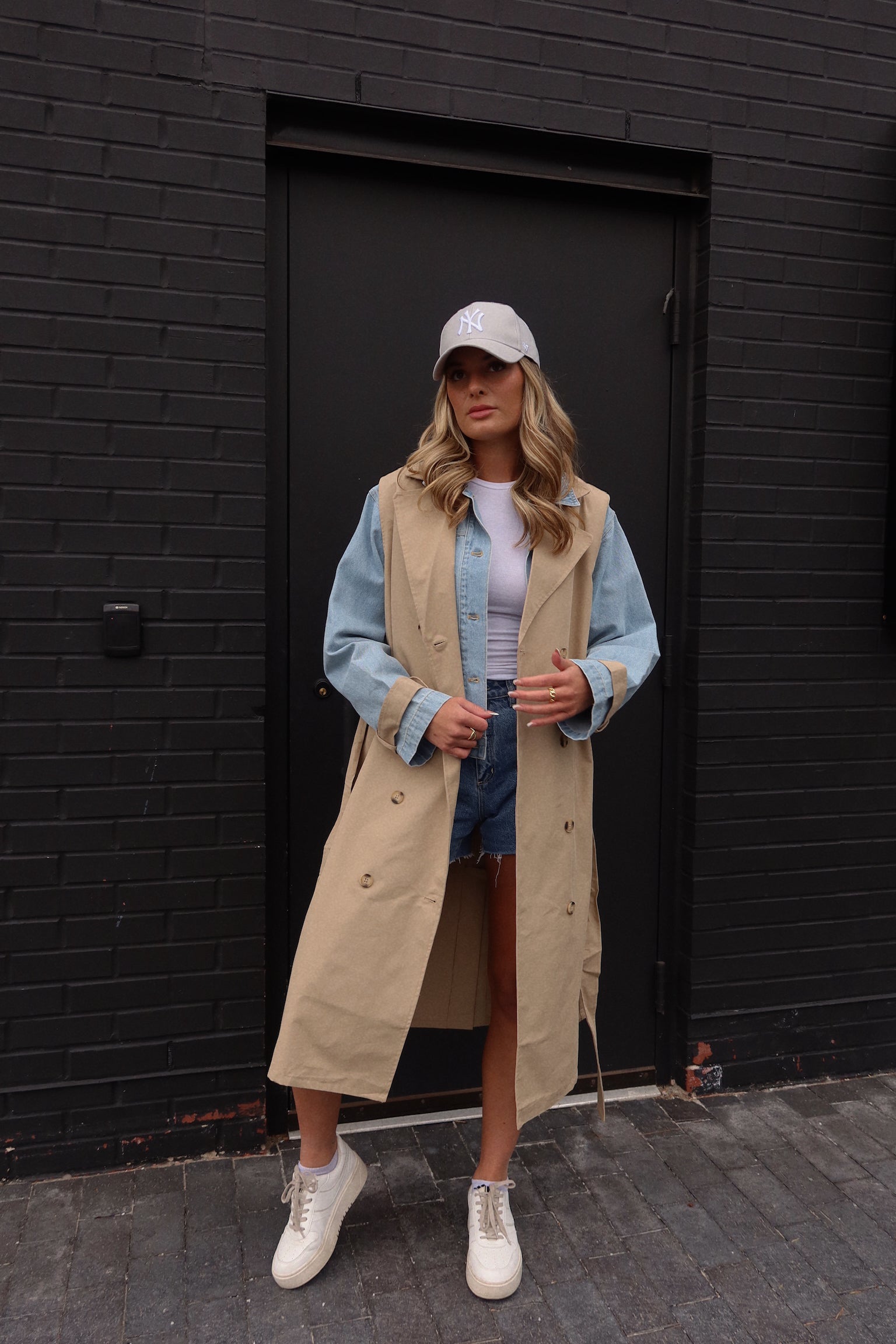 Paige Khaki Combo Trench Coat