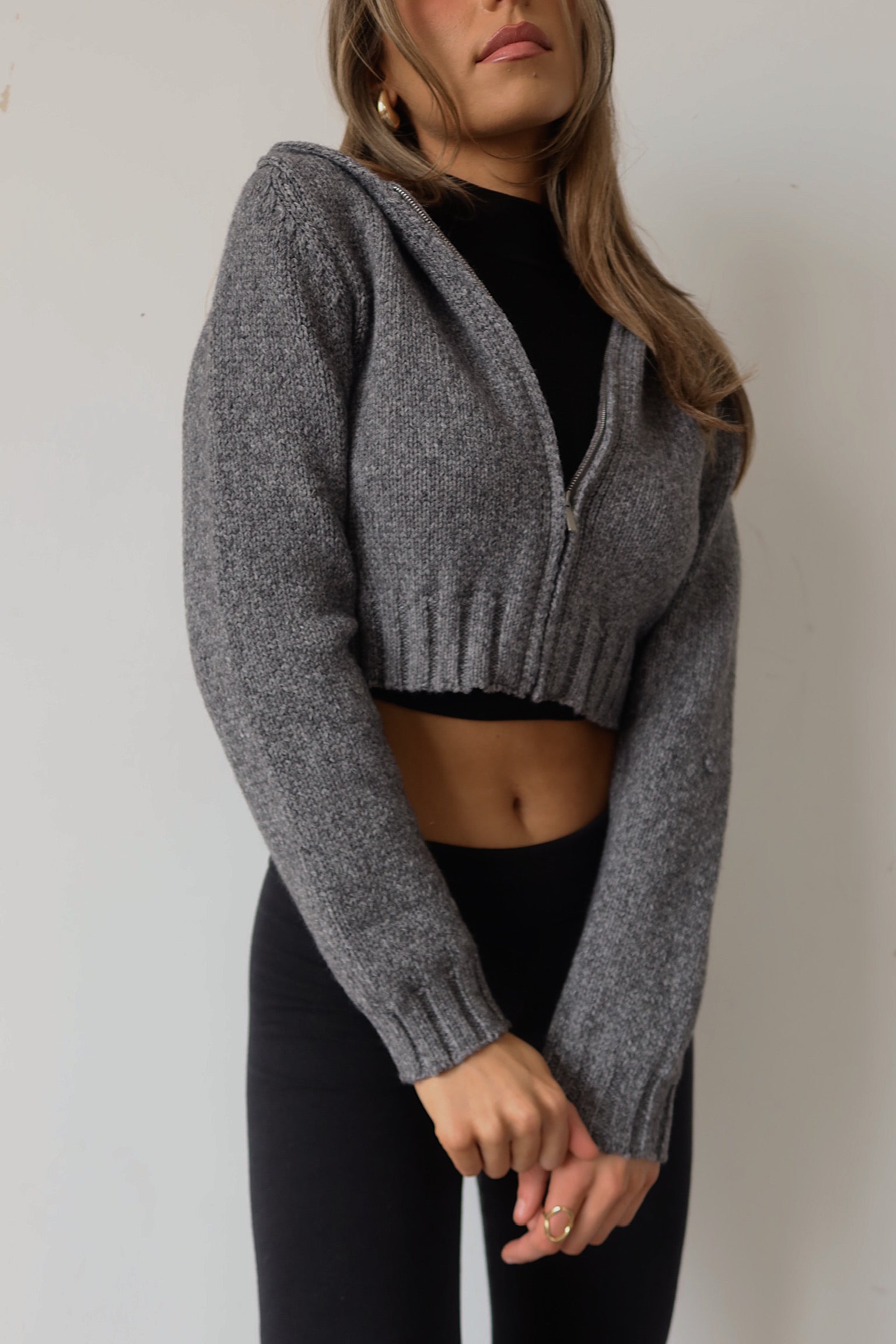 Gio Hooded Crop Zip Up