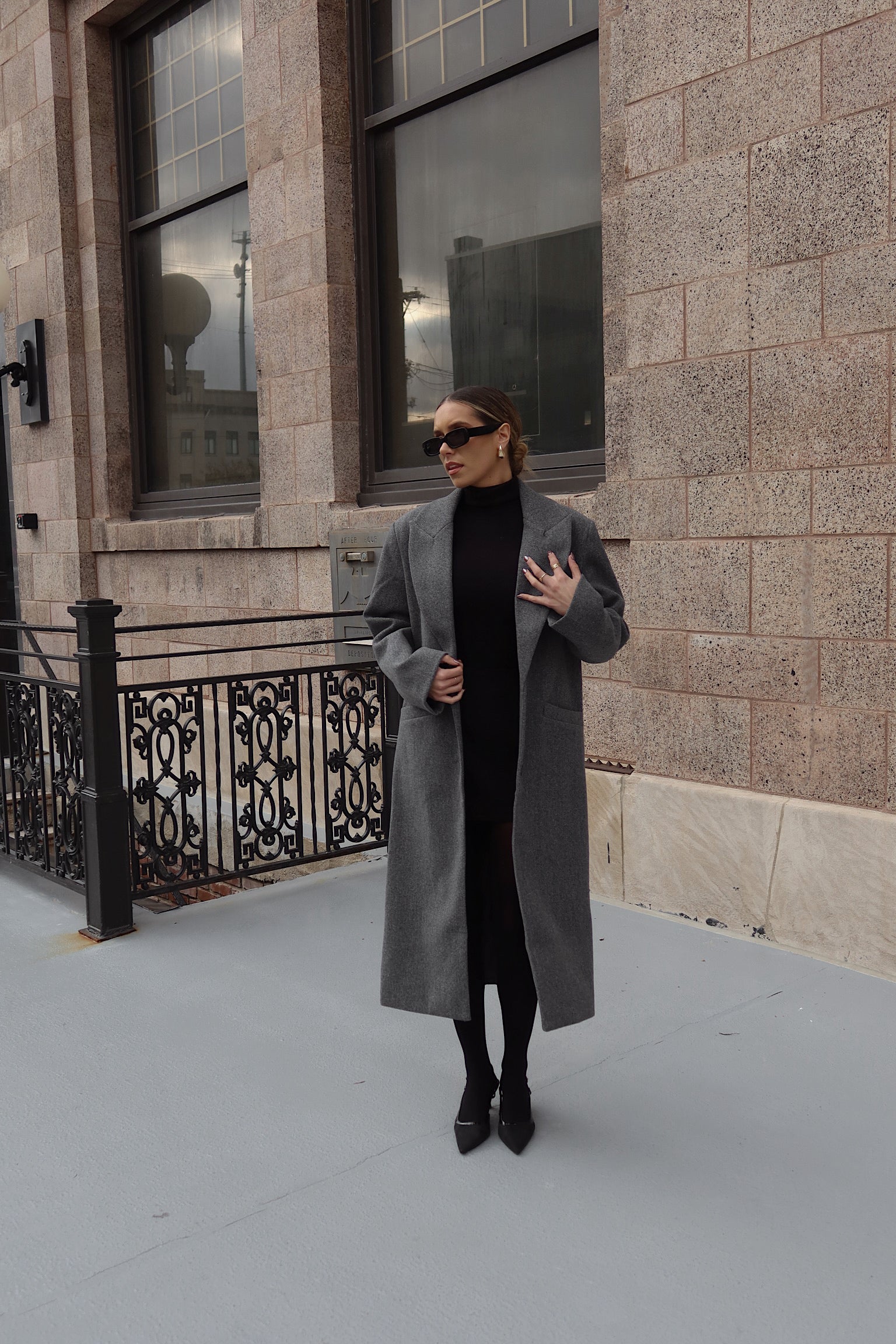 SALE :Drew Trench Coat in Grey