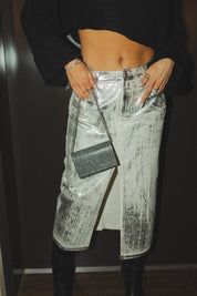Metallic Midi Skirt