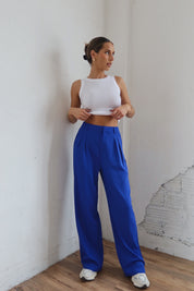 Lizzy High Waist Trousers In Blue