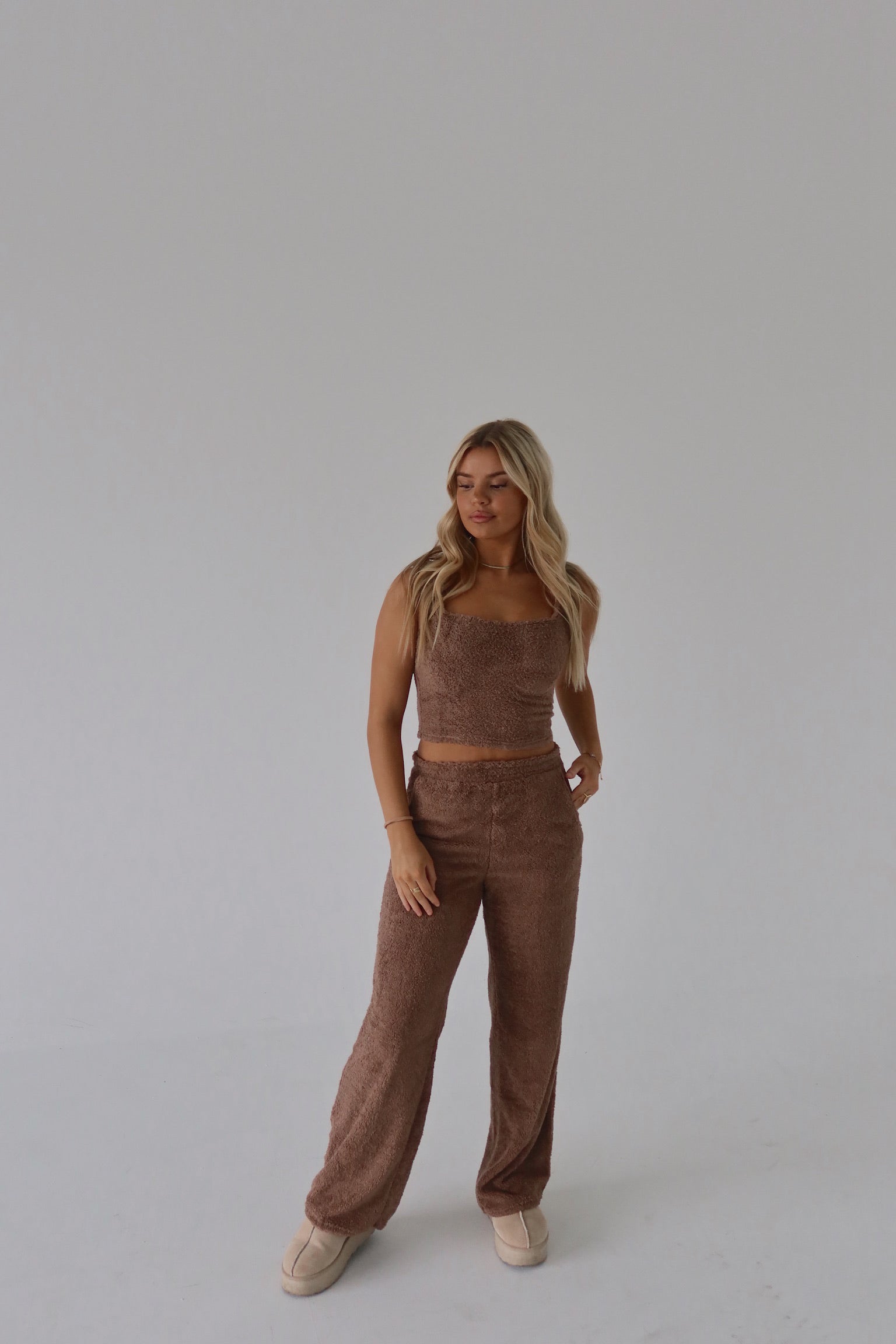 Mocha Cozy Flare Pants