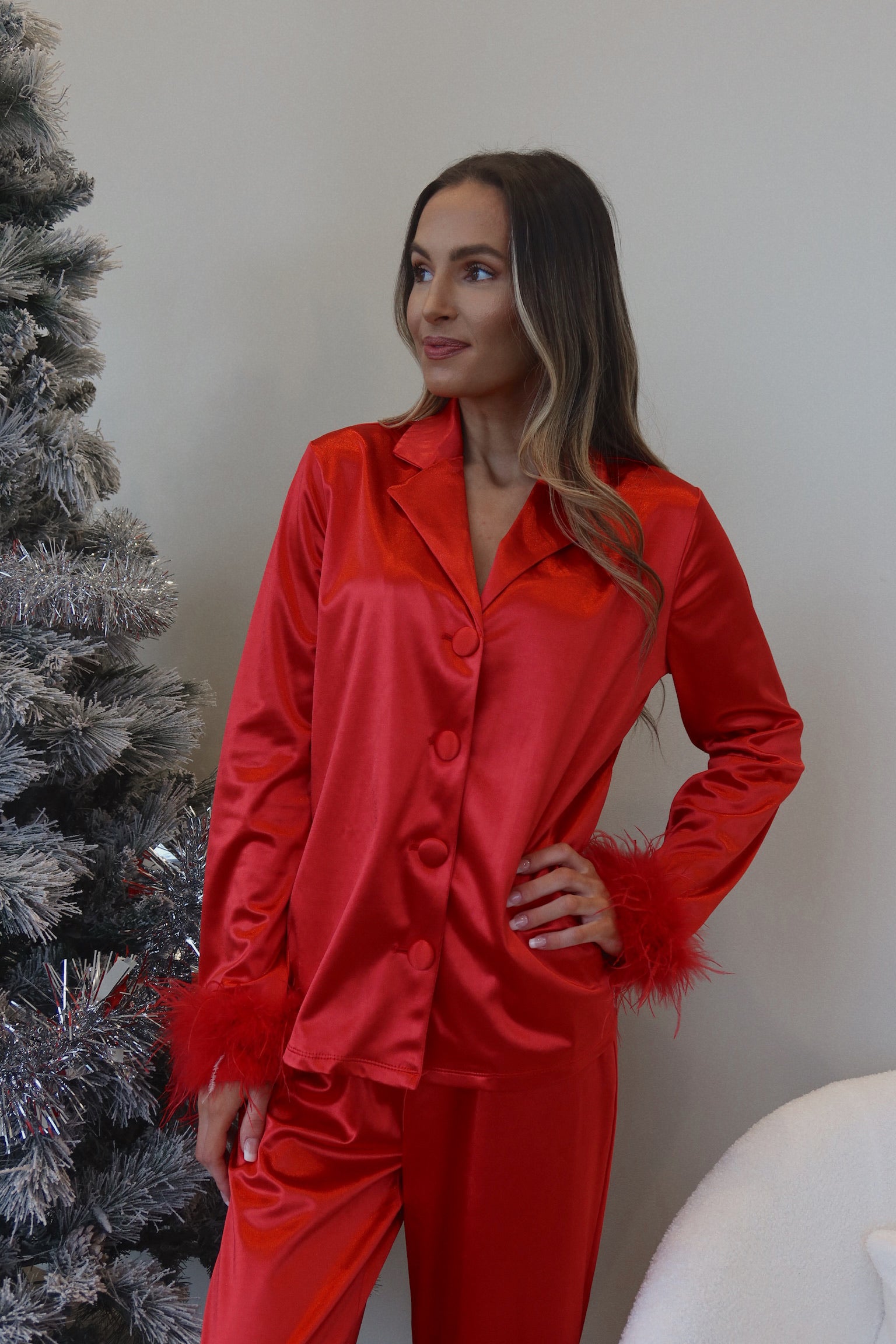 Santa Baby Satin Pajama Set